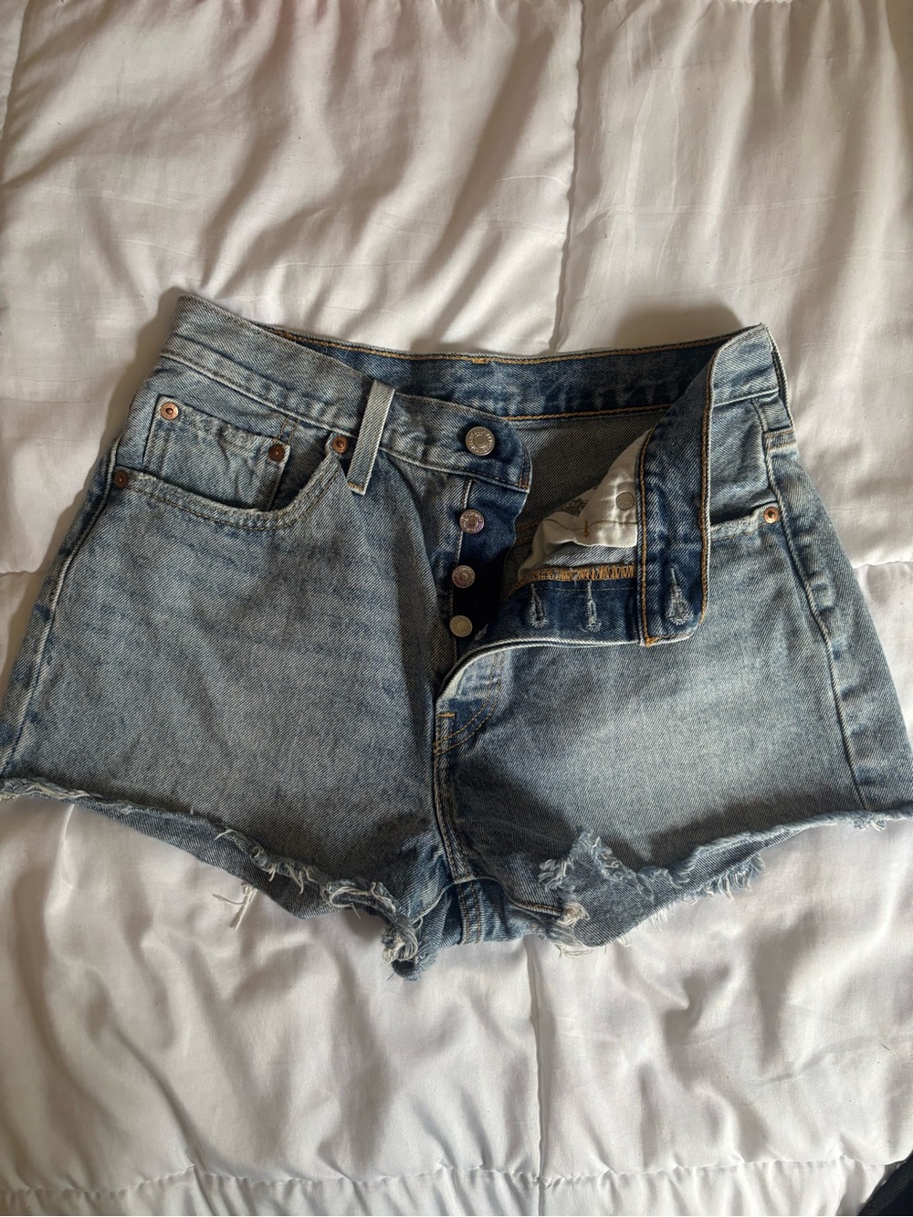 Levi's Light Blue Denim Cutoff Shorts